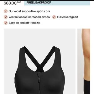 Knix Catalyst Black Sports Bra with Front Zip